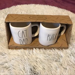 Rae Dunn Cat Dad & Purr Mug set
